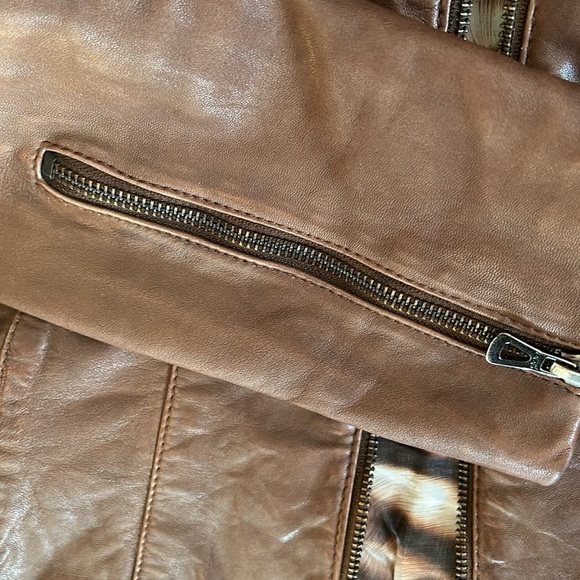 Bod Christensen leather moto jacket, tobacco colour - Picture 9 of 12